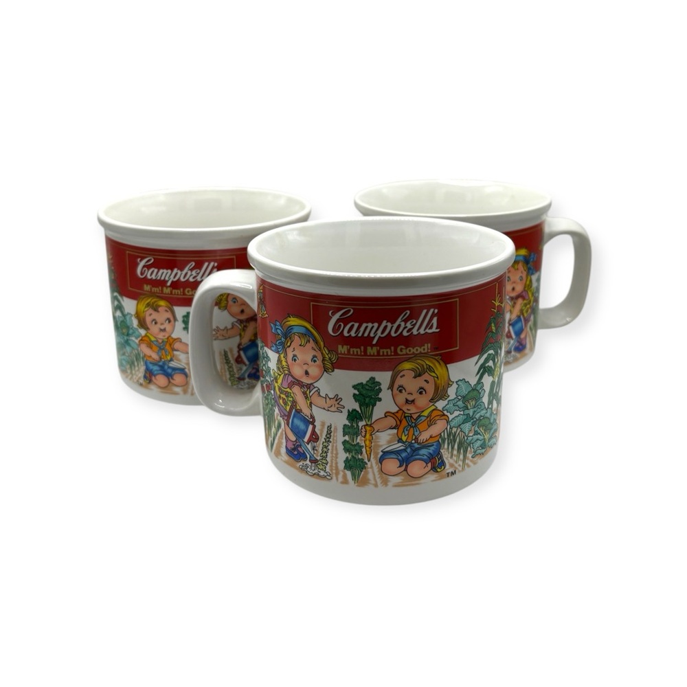 Campbell Westwood Large Soup Cup Mug 1993 Collectible Garden Set Of 3